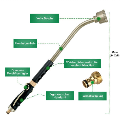 Restmo Giessstab 61 cm Gartenbrause mit Daumen-Durchflussregler