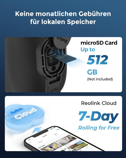 Reolink Argus 3 Ultra 4K Überwachungskamera Aussen mit Akku, Schwarz