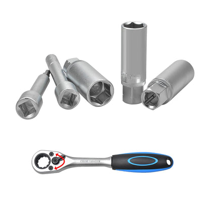 Zoomtools 18 TLG 1/2" Antrieb Stoßdämpfer Nuss Werkzeugsatz Stossdämpfer Federbein Domlager Werkzeug Federbein Stecknuss Werkzeug
