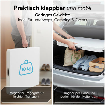 STEELSØN Zennar Klapptisch 180 x 74 cm weiss für 8 Personen