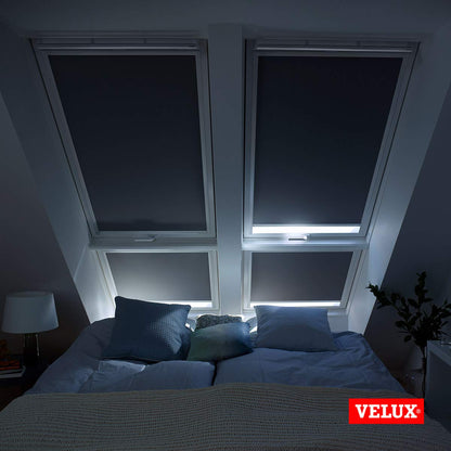 VELUX Original Verdunkelungsrollo Hellbeige SK06 - weisse Schiene