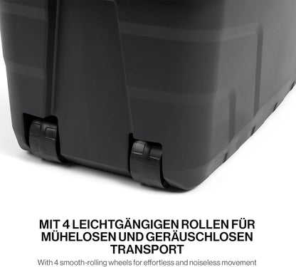 Kreher XXL Transport- & Kissenbox Schwarz mit Rollen