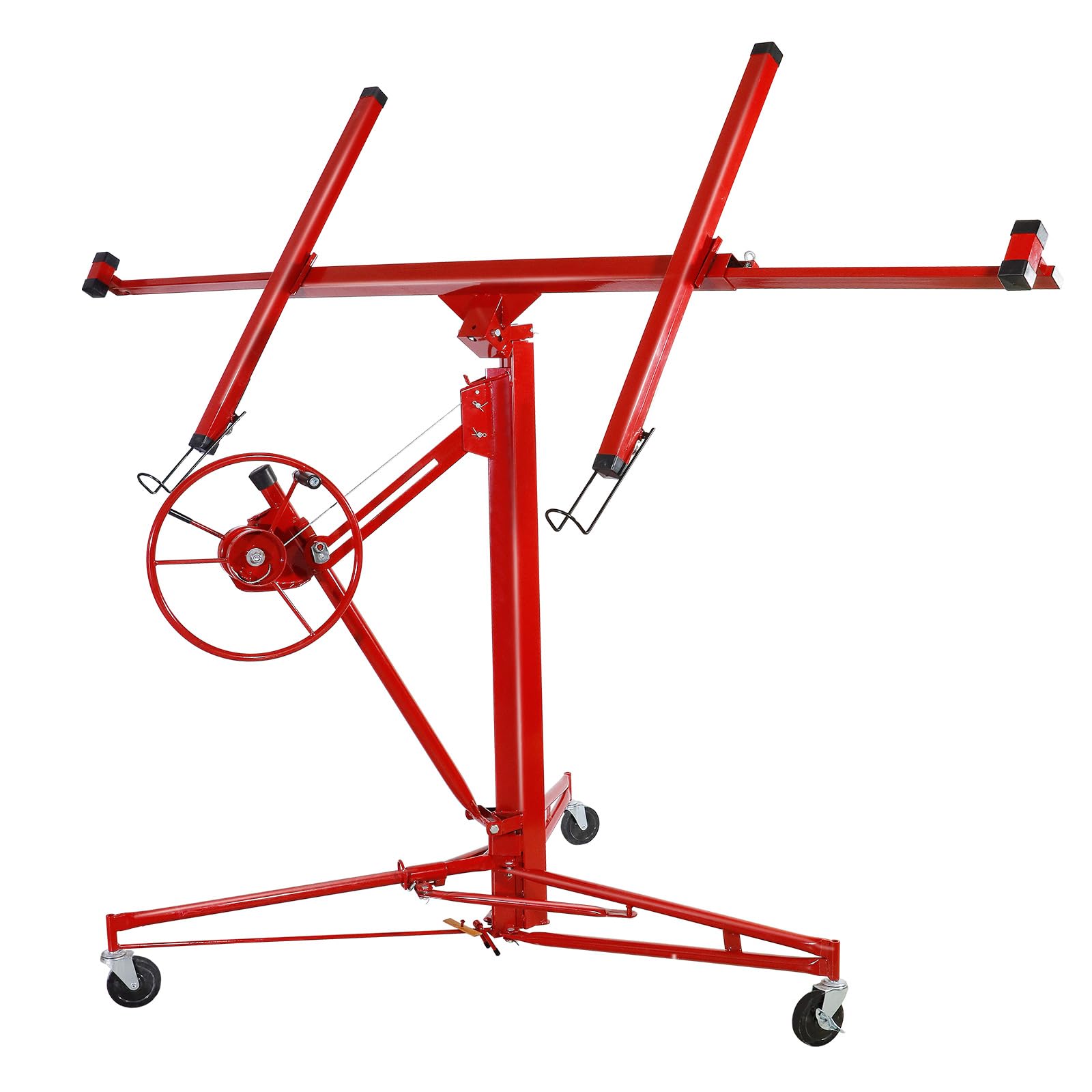 CCLIFE Plattenheber klappbar XXL 140-350cm 68kg - Rot. Roter, klappbarer Plattenheber zur Deckenmontage von Trockenbauplatten.