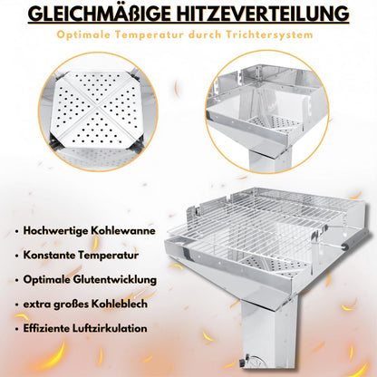 ACTIVA Holzkohlegrill Erfurt mit höhenverstellbarem Grillrost