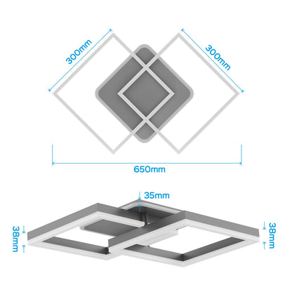 ANTENLICHT Modern Geometrisch 40W LED Deckenleuchte - Grau