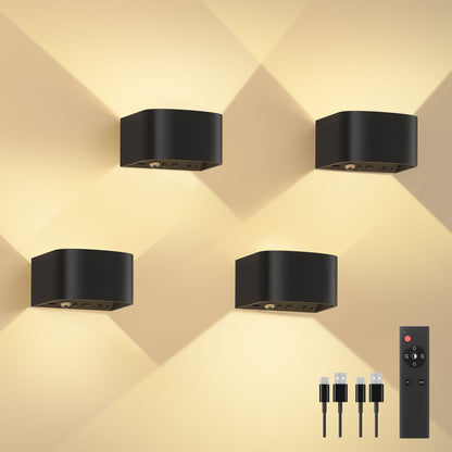FULEN LED Wandleuchte Innen mit Bewegungssensor, Akku, 4er Set – Up-and-Down Licht