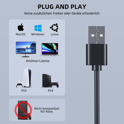 SUDOTACK USB Gaming Mikrofon Kondensator Set - PC Streaming