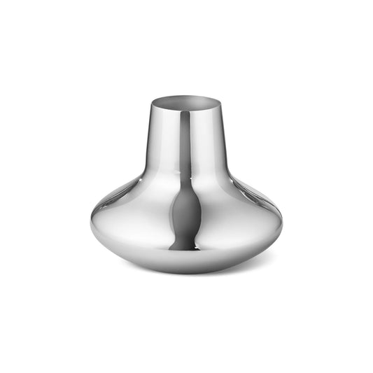 Georg Jensen HK Vase – Polierter Edelstahl Silber 22.5cm. Dient zur Präsentation von Schnittblumen.