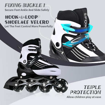 MGYZM Inline Skates Kinder grössenverstellbar mit Leuchtrollen