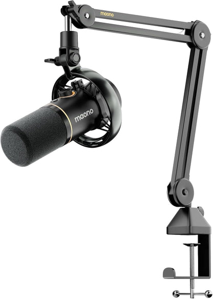 MAONO PD200W Hybrid Wireless Podcast Mikrofon mit Arm, USB und XLR