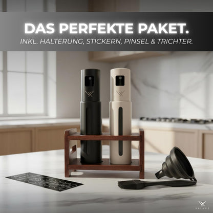 VALUXE Ölsprüher für Speiseöl & Essig, Edelstahl, 2er Set