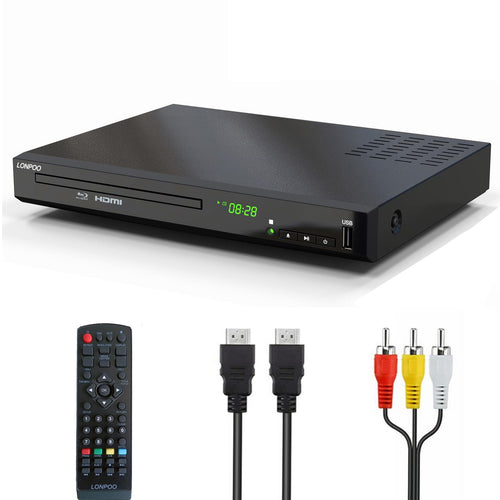 LONPOO LP-100 Blu-ray-Player mit HDMI, USB und Koaxial-Ausgang