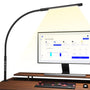 EYOCEAN LED Schreibtischlampe, dimmbare Klemmleuchte, schwarz, mit flexiblem Schwanenhals und Metallklammer