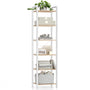 VASAGLE Bücherregal LLS101N01 mit 6 Ebenen, naturbeige-mattweiss, Standregal mit Stahlrahmen