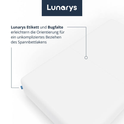 Lunarys® SleepRoyal Luxus Spannbettlaken 180x200cm - Weiss