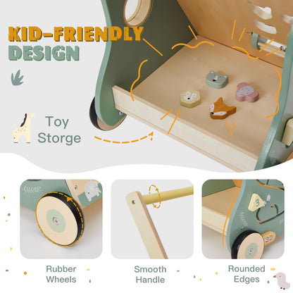 Labebe Lauflernwagen Holz 8in1 – Baby Aktivitätszentrum