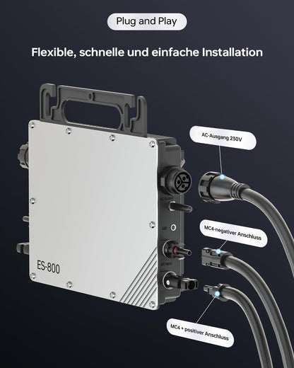 Mikro-Wechselrichter 800W Solar MPPT Netzeinspeiser WiFi