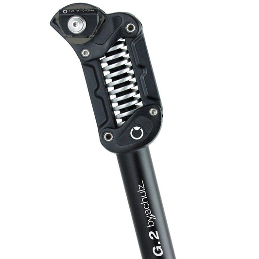 By Schulz Federsattelstütze 2208804710 - Schwarz, 380mm. 380mm lange, schwarze Federsattelstütze zur Stoßdämpfung am Fahrradsattel.