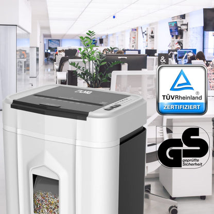 OfficeMaster Aktenvernichter Kreuzschnitt – Autofeed 120 Blatt P5