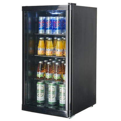 METRO Professional Mini-Kühlschrank GPC1088, 88 L, Glastür, schwarz