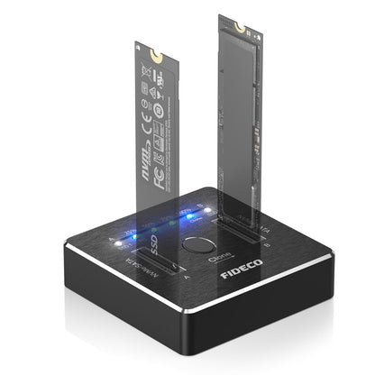 FIDECO M.2 NVMe SATA SSD Docking Station Dual Offline Klon