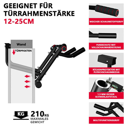 ONETWOFIT Klimmzugstange Türrahmen bis 210 kg, ohne Schrauben