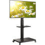 Perlegear PGTVMC27 TV Ständer Rollbar 32-75 Zoll höhenverstellbar, schwarzer Standfuß für flexible, mobile TV-Halterung.