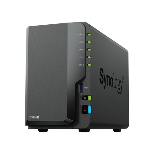 Synology DiskStation DS224+ 2 Bay Desktop NAS Server: Rechteckiger, schwarzer Netzwerk-Datenspeicher für zentrale Datenverwaltung und -zugriff.