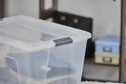 Iris Ohyama Aufbewahrungsboxen NTB-60 60L 4er-Set Silber