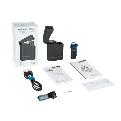 OLIGHT Baton 4 Kit Mini LED Taschenlampe mit Ladecase, 1300 Lumen