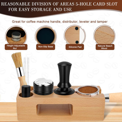 Y-Step 51mm Espresso Tamper Set mit Tamperstation & Distributor