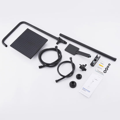 Auralum Regendusche Duschsystem 25x25cm - Schwarz, ohne Armatur