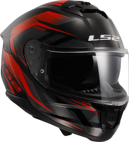 LS2 Stream II Fury Integralhelm - Gloss Black Red L