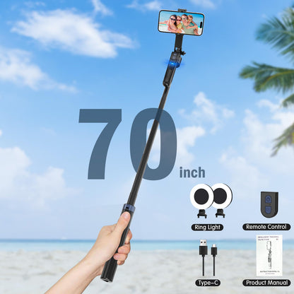 YUANRAN ES-B180S Handy Stativ mit Face Tracking, 180 cm, Licht