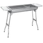 Sunjas Holzkohlegrill CA-12 Edelstahl Faltgrill Campinggrill tragbar, zwei Grillroste, Griffe beidseitig