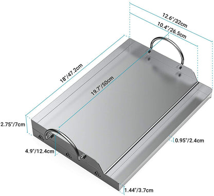 onlyfire Universal Edelstahl Plancha - 51x32cm Rechteckig