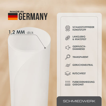 SCHMIEDWERK Bodenschutzmatte für Bürostuhl 120x120 cm milchweiss