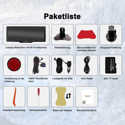 ACAVICA 9,26 Zoll Auto Display – Drahtlos CarPlay & Android Auto