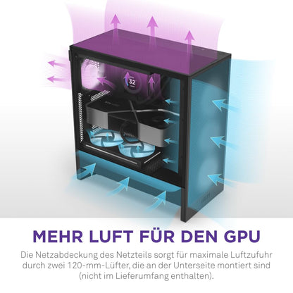 NZXT H5 Flow ATX Mid-Tower Gaming PC Gehäuse - Schwarz