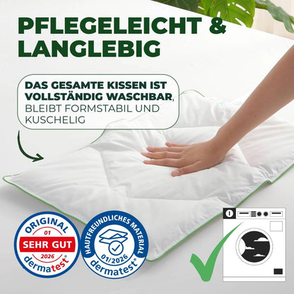 Welldora Kinderkissen 40x60 cm – flach, Baumwollbezug, ab 1 Jahr