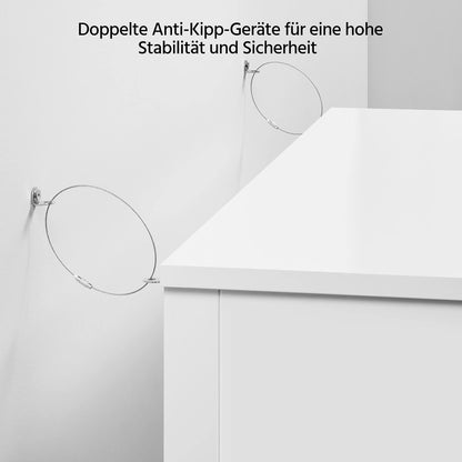 Yaheetech Badschrank mit 4 Schubladen und Fach - Weiss