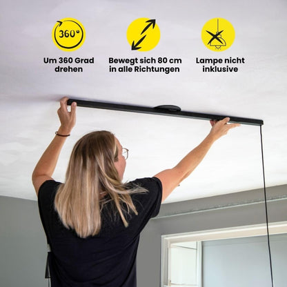 Lightswing® Single Aufhängesystem Hängelampe - Matt Schwarz 90cm