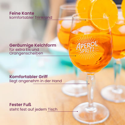 Cookinglife Aperol Spritz Gläser Set, 450 ml, 6 Stück