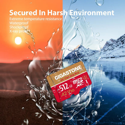 Gigastone 4K Kamera Pro Micro SD Karte 512GB A2 U3 V30 mit Adapter