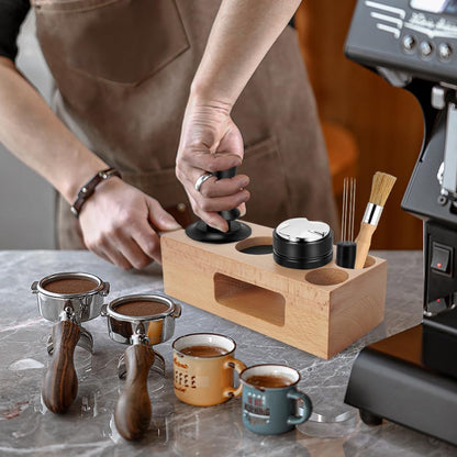 Y-Step 51mm Espresso Tamper Set mit Tamperstation & Distributor