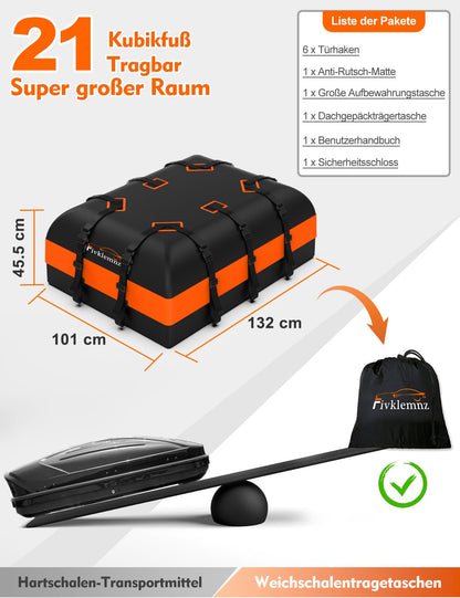 FIVKLEMNZ Dachgepäckträger Tasche Wasserdicht - 21 Kubikfuss