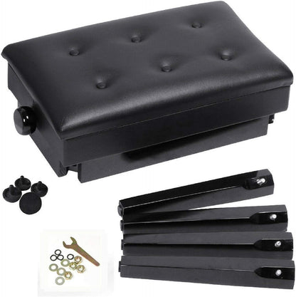 Allright Klavierhocker verstellbar PU-Leder Stauraum Schwarz