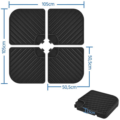 Yaheetech Sonnenschirmständer 4-teilig, befüllbar, bis 80 kg, schwarz