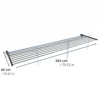 Foxydry Duo Wäscheständer für Balkongeländer, klappbar, 202 cm