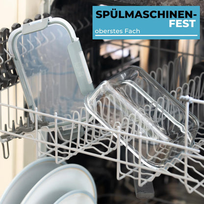 Igluu Meal Prep Glas-Frischhaltedosen, 5er-Set, 1050 ml, auslaufsicher